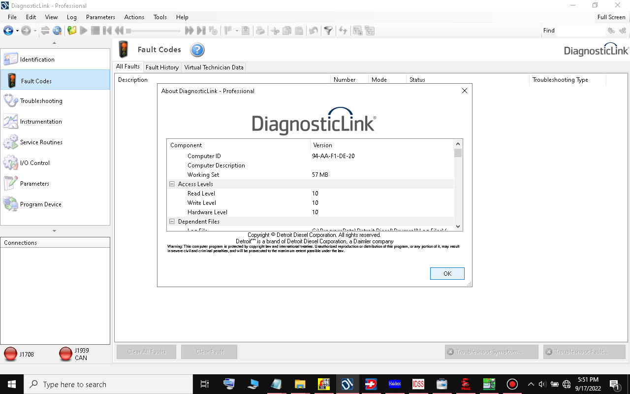 Diesel Diagnostic Toughbook Laptop Scanner Tool - CF-19 | 256 SSD drive | WIN 10 | Genuine Noregon DLA 2.0
