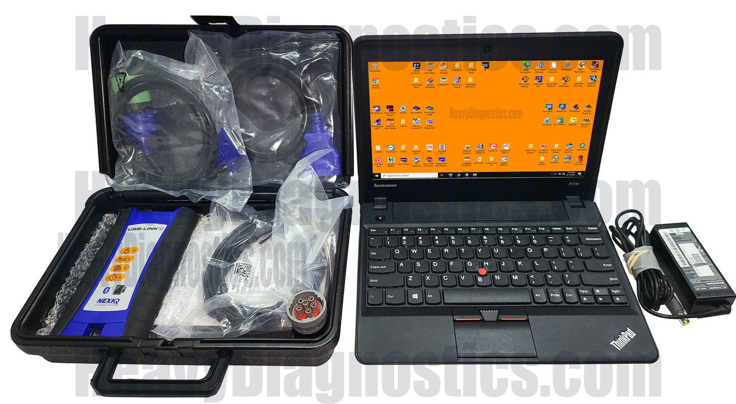 Diesel Diagnostic Laptop Scanner Tool -Lenovo | 256GB SSD | Intel | Genuine Nexiq USB Link 2